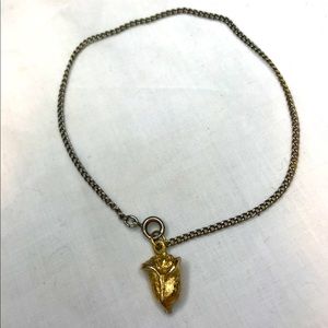 Gold Tint Rose Charm Bracelet